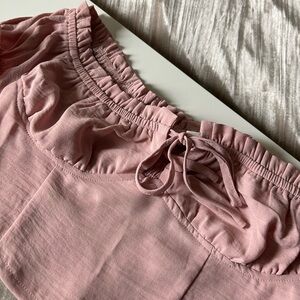 Pink Ruffled Crop Top